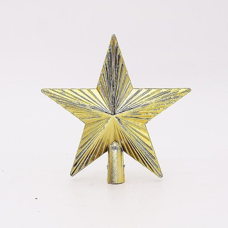 Tredimensionell ihålig femuddig stjärna julgransdekoration - nyckel (Guld)