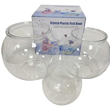 Plastfiskeskål Rundt Akvarium Klar Fiskekjøper Knusesikkert