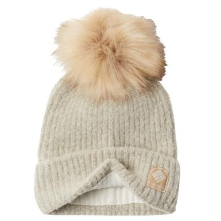 Mössar Columbia Winter Blur Pom Pom Beanie Krämiga Produkt Av Avvikande Storlek