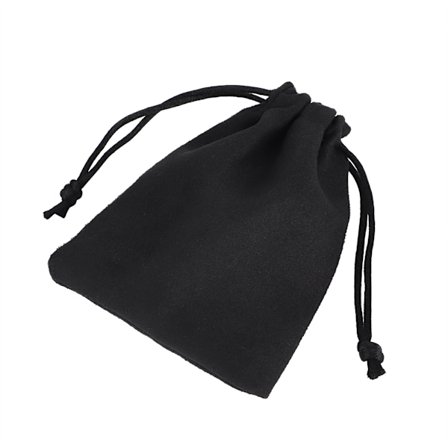 Snørestropppose for smykker og gaver, svart fløyelsveske med snørelukking, dobbeltsidig semsket gjenbrukbar gavepose, ultratynn design, myk og