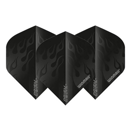 Winmau Flights Delta Standard Prism Black Flame - 3 Sets (9 Flights) Translucent Design Pet Pack