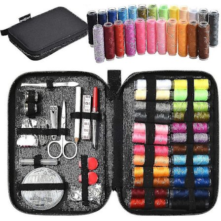 90 stk. sytilbehør inklusive premium sykit med bæretaske