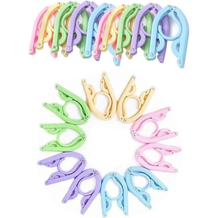 20 st Reshängare, YSTP Bärbara Klädhängare Plast Vikbara Klädhängare Kjolar för Resor Utomhuscamping