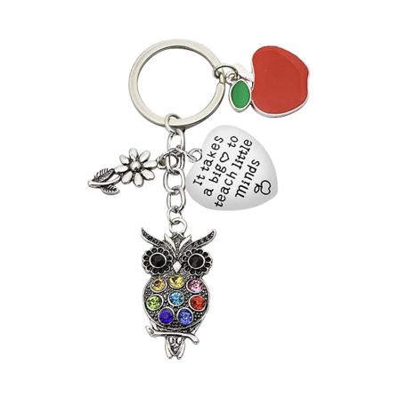 Fashion Personlighet Unisex Uggla Kärlek Blomma Hänge Nyckelring Present