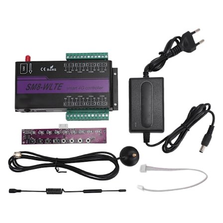 8-kanavainen GSM-portinavaaja 4G-matkapuhelimen kulunvalvonta Kaukosäädin SMS-virrankatkaisuhälytys EU-pistoke 100-240V