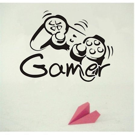 1 stk. vægklistermærke gamer gamer controller dekoration kunst
