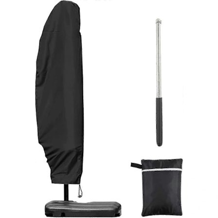 Parasolovertræk 3m 4m Med Lynlås 1,4m Lang Med Teleskopstang, 280x30/80/45cm