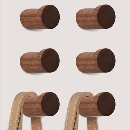 Knagerække selvklæbende træknager naturtræ vægknager