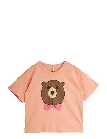 Mini Rodini Bear Sp Ss Tee - Coral - 140/146