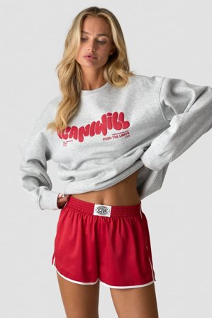 ICANIWILL - Everyday Relaxed Crewneck Print Light Grey Melange - Pitkähihaiset - Naiset - Treenivaatteet ICIW:ltä