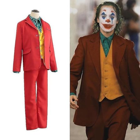 Joker Joaquin Phoenix Arthur Fleck Cosplay Costume Suits Halloween Party Uniforms For Adult Kids Shirts+coat++vest+pant -a only mask V