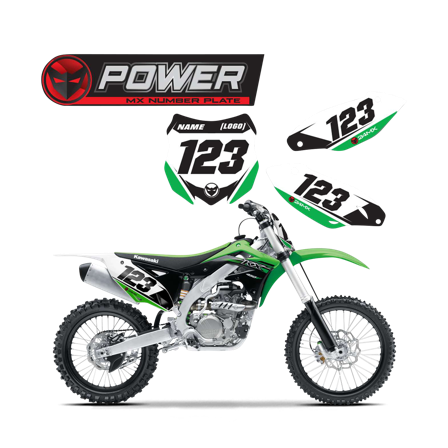 Naklejki na Tablicę pod Numer Startowy Power - Kawasaki KX 250F 2004-2018