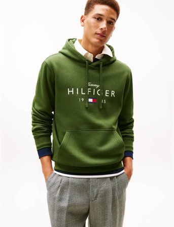 Tommy Hilfiger Brand Love Big Hilfiger Hoodie - Green - M