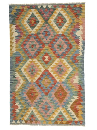 99X154 Dywan Kilim Afgan Old Style Orientalny Brunatny/Zielony (Wełna, Afganistan) Carpetvista