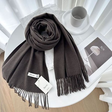 Enfärgad cashmere scarf sjal dam vinter exklusiv mångsidig 250g höst och vinter ny varm scarf