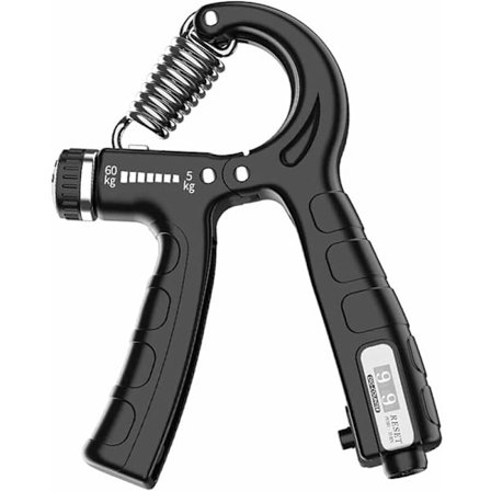 Håndgreb, håndmuskeltræner med tæller, 5-60 kg justerbar tællehåndgreb modstand fingertræner håndledstræner