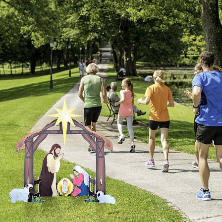 Holy Night Udendørs Julekrybbe Sæt Feriedekorationer (FMY) A