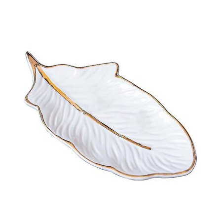 Fjäderformad smyckeskål i keramik, multifunktionell förvaring av örhängen, ringar och halsband, för hemmet