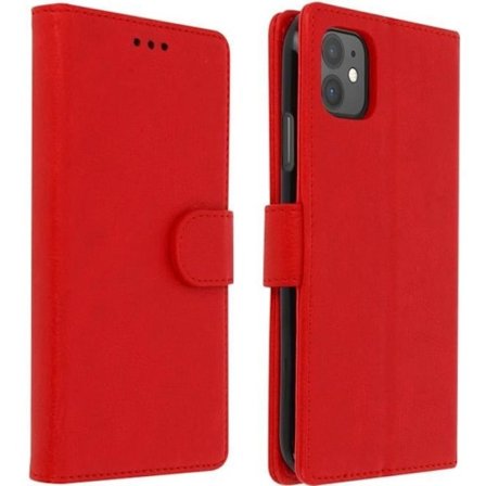 Folio-kuori - AVIZAR - iPhone 11 - Täyskuori - Korttipidike - Videotuki Punainen