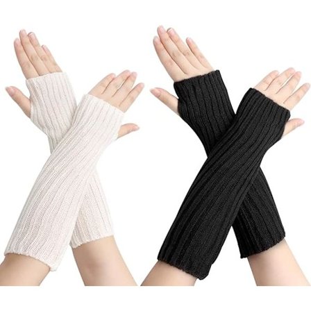 2 par lange varme ærmer til efterår og vinter, lange strikkede varme ærmer fi
