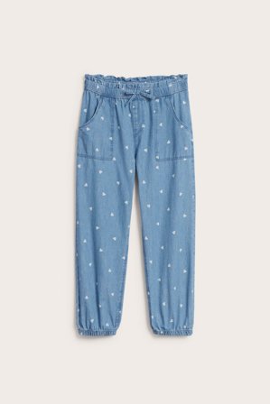 Kappahl | Sydänkuvioiset housut pehmeästä farkkukankaasta Vaalea denim 110 | Vaalea denim