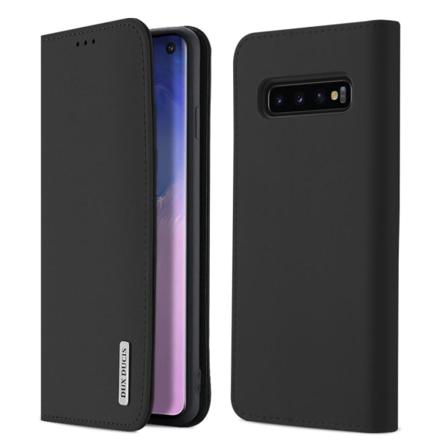 Samsung Galaxy S10 - Dux Ducis Äkta Läder Plånboksfodral - Svart Black Svart