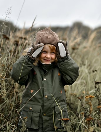 mikk-line Twill Nylon Boy Parca - Khaki green - 92