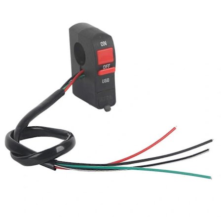 Vanntett Lader Bryter USB Bil 12V Motorsykkel Frontlykt Billader