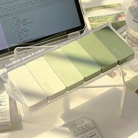 6 STK/ Set Correction Tape Gradient Color Series GREEN