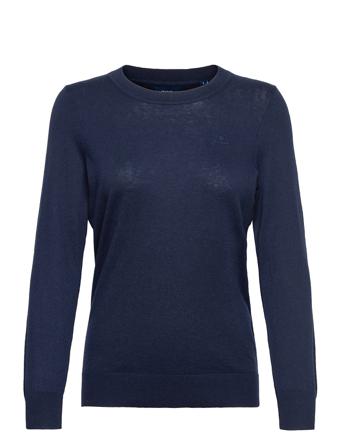 D1. Cotton Cashmere C-Neck Pullover Blå GANT