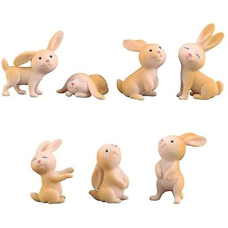 Mini Kaninfigurer Påskehare Dekorasjon Mikro Landskap Dekor