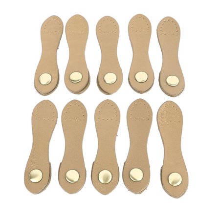 10 sett sy på skinn trykknapp spenne DIY håndverk myk ekte skinn veske fane lukninger for håndverksvesker beige