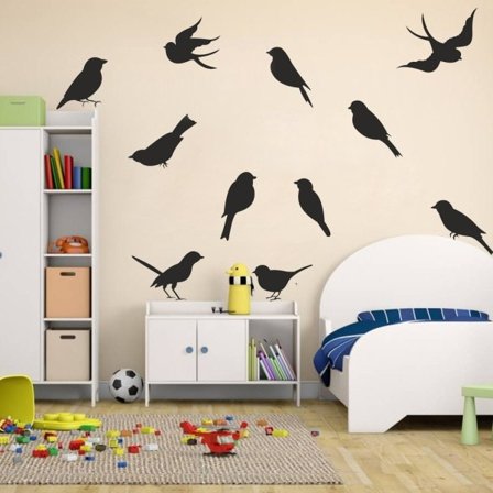 Elva fåglar vinyl väggdekaler