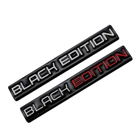 2 kpl Black Edition -automerkki 3D-metalliauton logotarrat