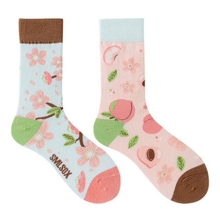 5 par Många stilar av AB-strumpor asymmetriska kreativa trendiga strumpor roliga par mandarinanka färgade mellanhöga strumpor