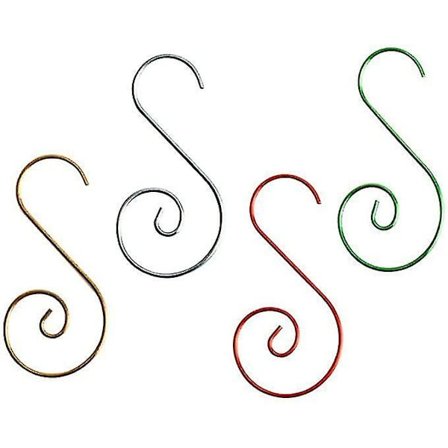 S-formede Ornamentkroker i Metall for Julefestdekorasjoner