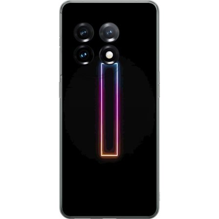 Kompatibelt Mobildeksel til OnePlus OnePlus 11 Minimalistisk neonbokstav I i regnbuefarger mot mørk bakgrunn