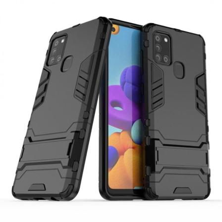 Samsung A21s Stöttåligt Skal Med Kickstand Thinarmor Svart