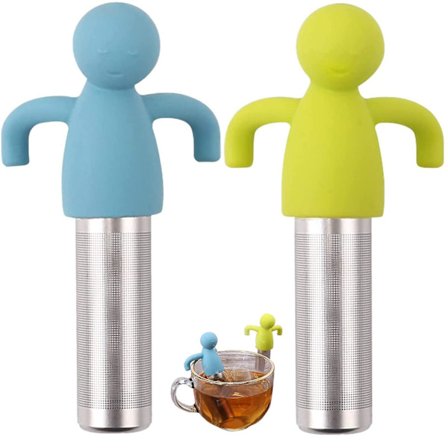 2 stk. Rustfrit Stål Silikon Te-infuser, Hængende Te-filter Te-infuser Til Løse Blade Te