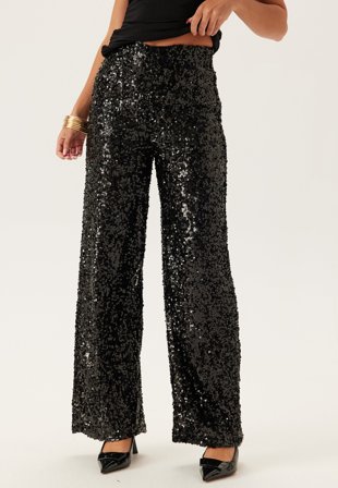 BUBBLEROOM-Sequin Wide Trousers-XS