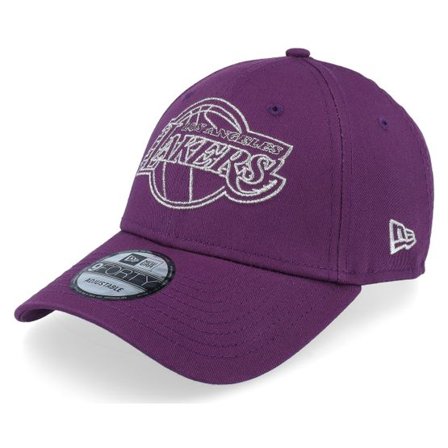 New Era - NBA Lila adjustable Keps - Los Angeles Lakers Metallic Outline 9FORTY Purple Adjustable @ Hatstore