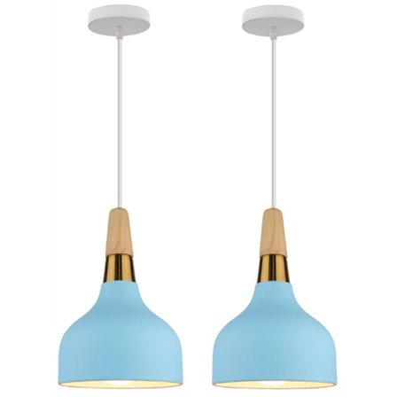 Moderne nordiske pendel loftslampe blå justerbar hængelampe til køkken bar cafe 2 stk