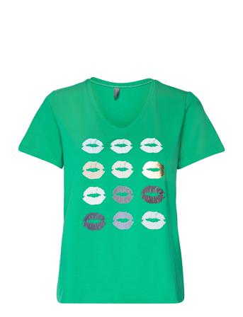 Cugith Vneck T-Shirt T-shirt Top Grøn Culture