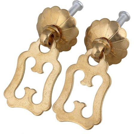 2 st 4,0 cm långa mässingshandtag i vintage-stil med skruvar för retro skåp, garderob, låda, smyckeskrin