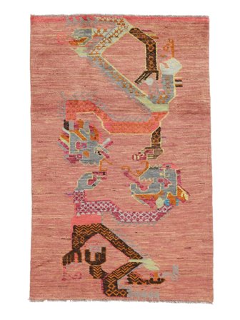 Hand Knotted Moroccan Berber - Afghanistan 110X179 Wool Rug Red/Brown Small