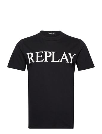 T-Shirt Regular Pure Logo T-shirts Short-sleeved Svart Replay*Betinget Tilbud
