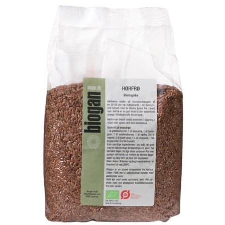 Biogan Hørfrø Ø 1 kg, Helse & Madvarer, Kerner & Frø, Frø