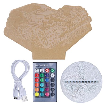 3D Off Road Køretøj Natlampe 16 Farveskift med Fjernbetjening til Børn