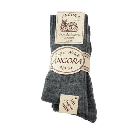 Strumpor Angora Ull Ekologisk 2 Par Stl. 35-38 Ljusgrå/mörkgrå