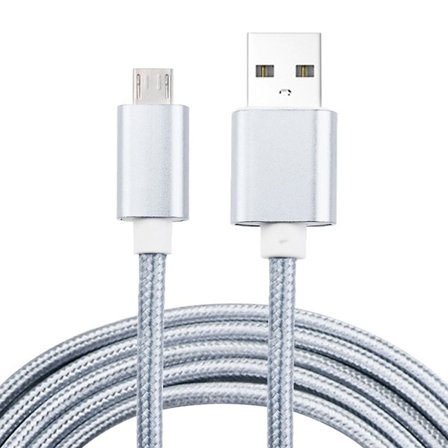 Helfärgad flätad Micro-USB kabel 1.8m